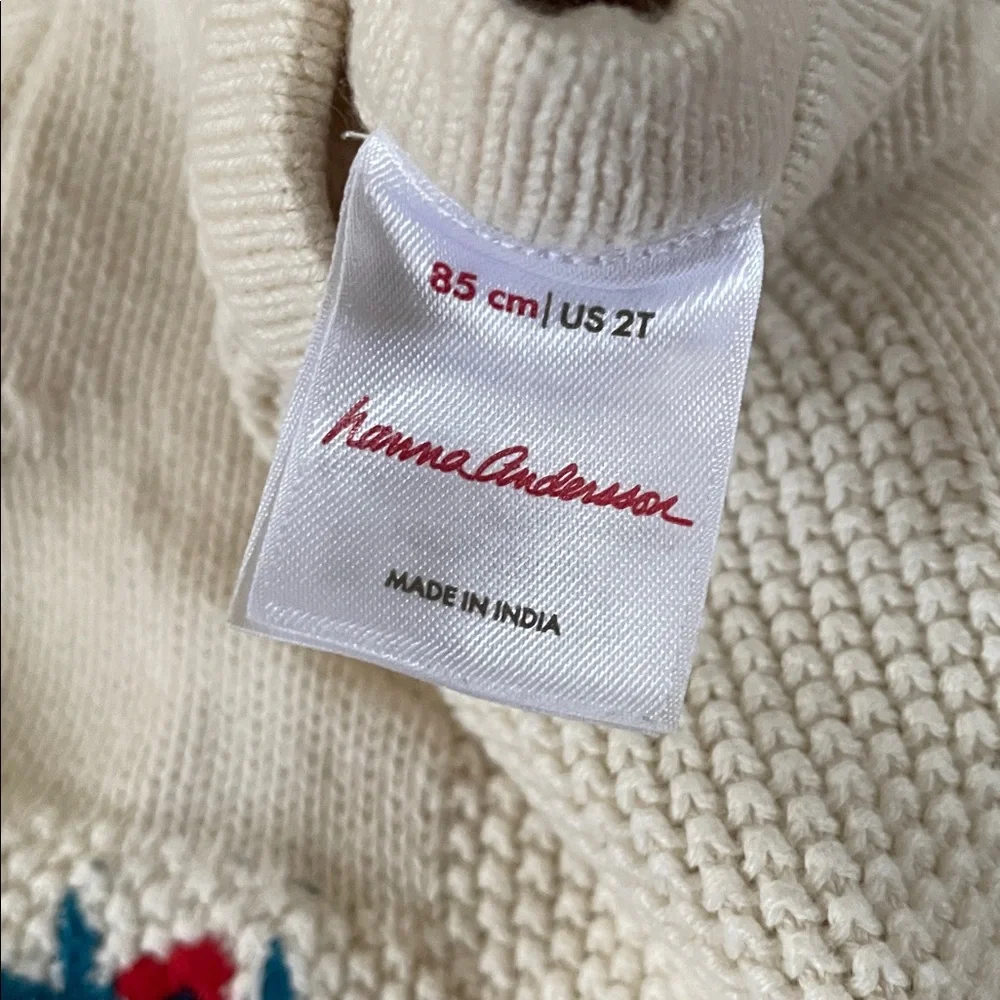 Hanna Andersson Cream Dress with Red Floral Design